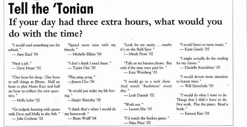 Tell the 'Tonian: Free Time
