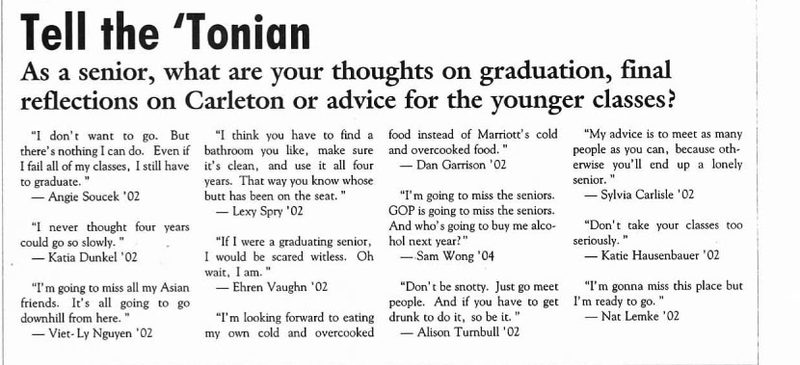 Tell the 'Tonian: Grad Advice