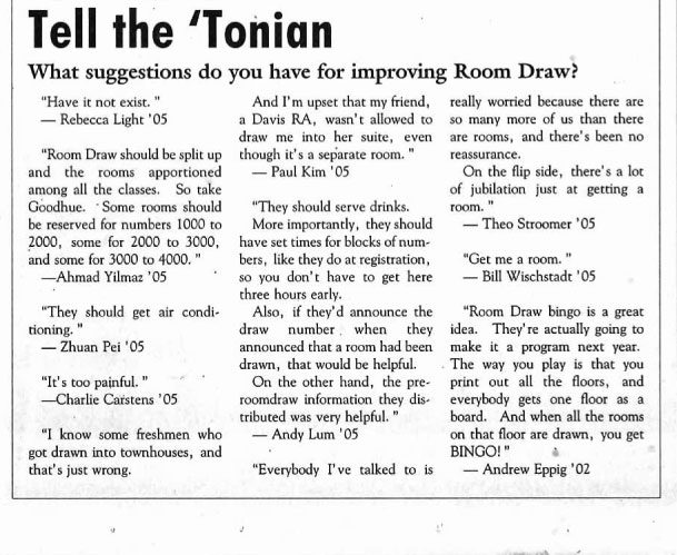 Tell the 'Tonian: Room Draw