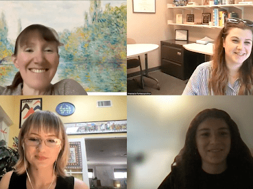 Four females on Zoom