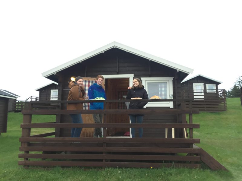Icelandic Cabin, Raven Dawson '22, Tali Emlen '22, and Celine Smith '22 Cooking Dinner in Höfn, SE Iceland.