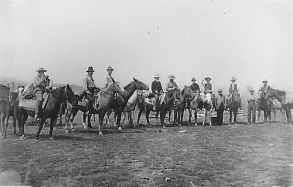 A group of bank-robbing bandits? Nope, they're astronomers out for the eclipse.