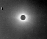 An image taken with the 2.5" finder telescope. The small white dot on the far right is Mercury.