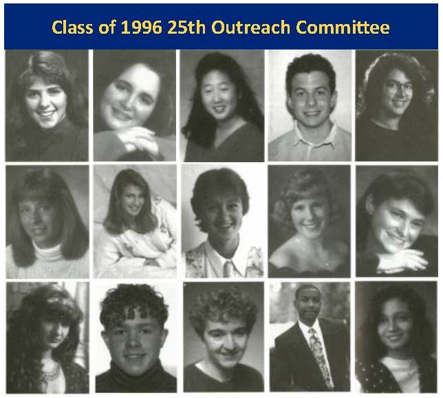A grid of photos of classmates in the 1990s 