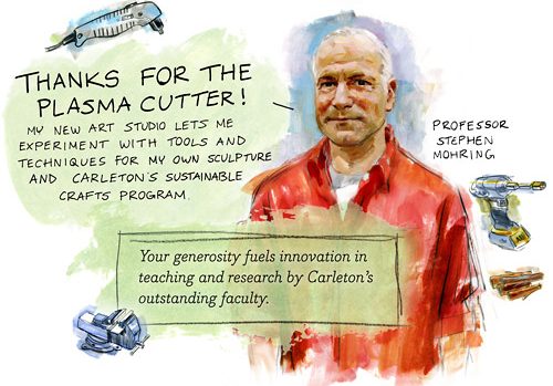 Illustration of professor stephen mohring with quote, 