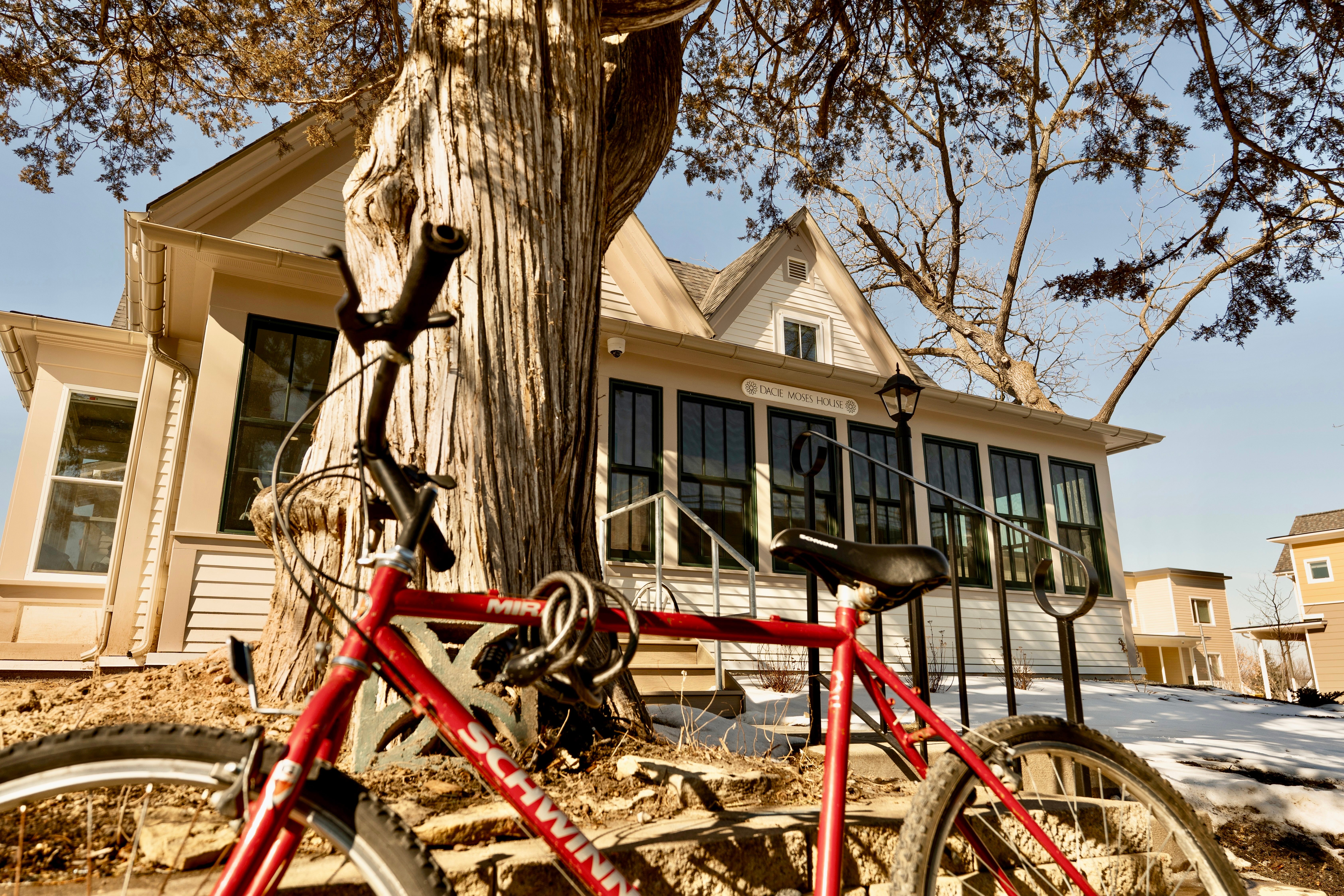 Bike in front of Dacie Moses House