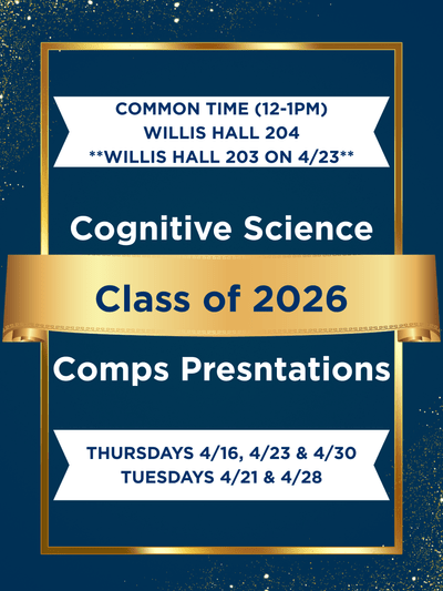 Poster with the Cognitive Science senior presentations dates and time