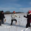 Intro Bio students in the Arb during winter term.