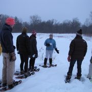 student naturalists go showshoeing in the arb.