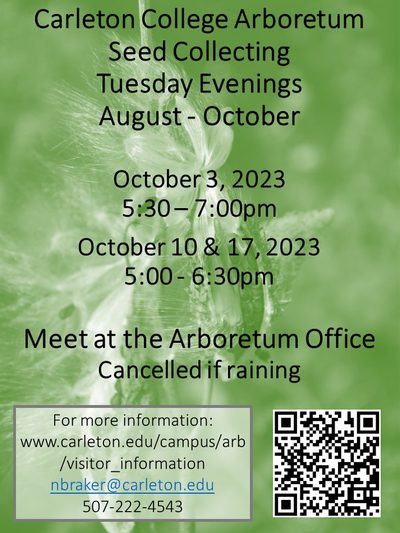 October Arb seed collecting volunteer event poster