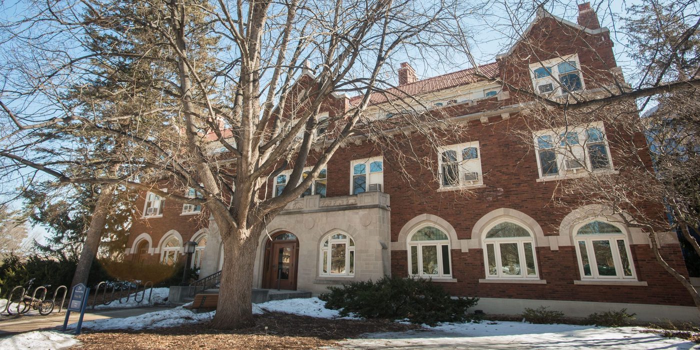 old music hall in the winter
