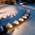 Japanese Garden Benches in Snow