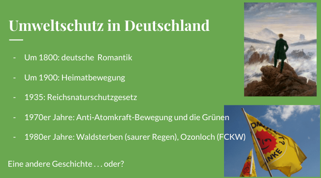 slide for introduction to environmental protection in Germany