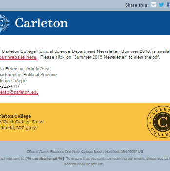 Political Science Email Example
