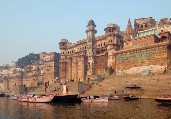 Varanasi’s ancient ghats lining the Ganges River