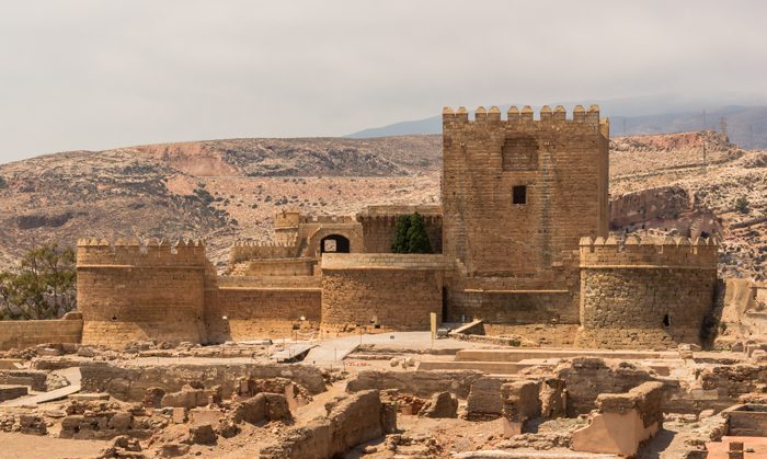 Christian fortress in Alcazaba, Almeria, Spain.