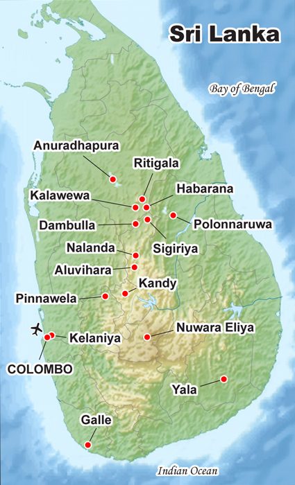 Map for Sri Lanka