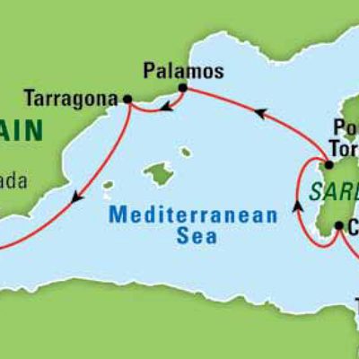 Destination map for The Mediterranean Sea and Civilization, October 2015