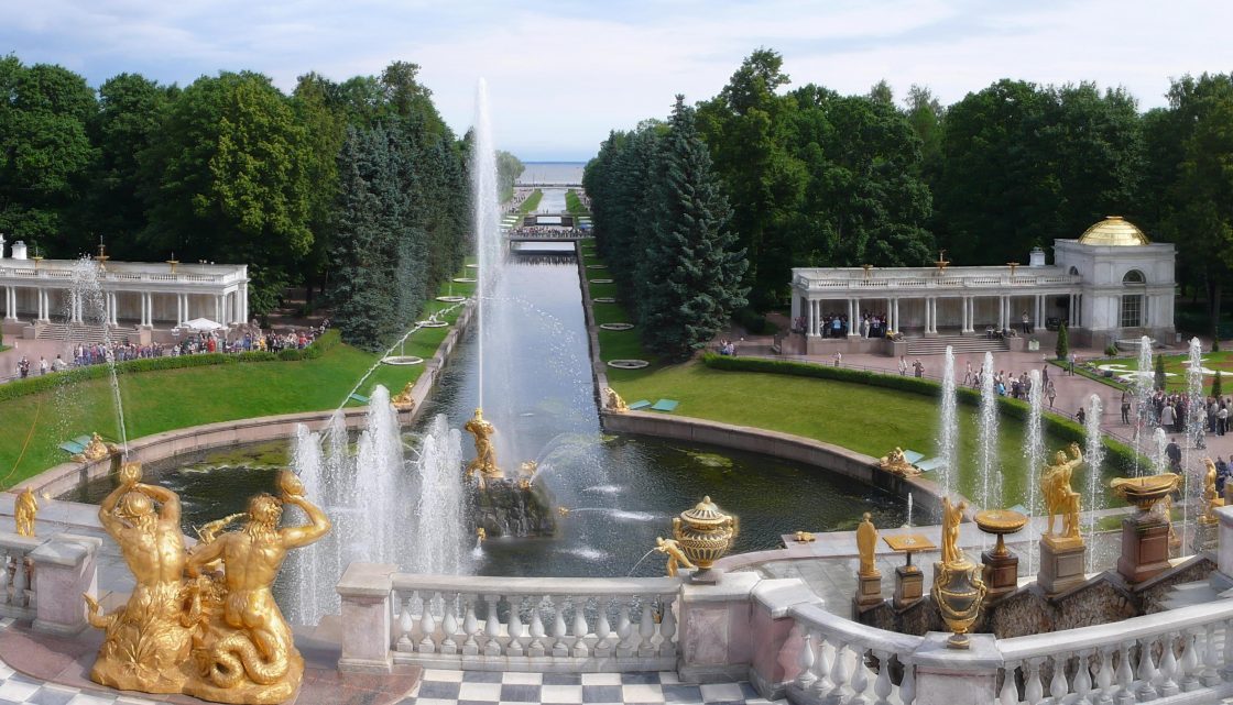 Grand Palace at Petrodvorets, outside of St. Petersburg