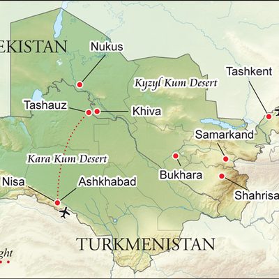 Map of the Silk Road itinerary
