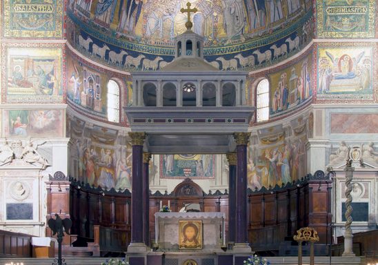 Altar and Ciborium of Santa Maria in Trastevere.