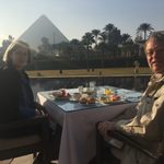Breakfast in front of the Pyramids