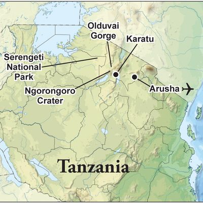 Map of the Tanzania Safari.