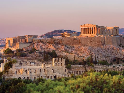 The Parthenon atop Athens’ Acropolis