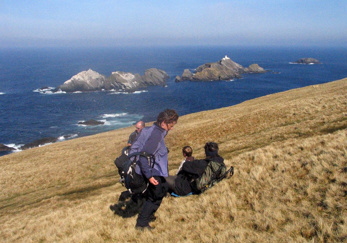 Travelers on the Isle of Unst.