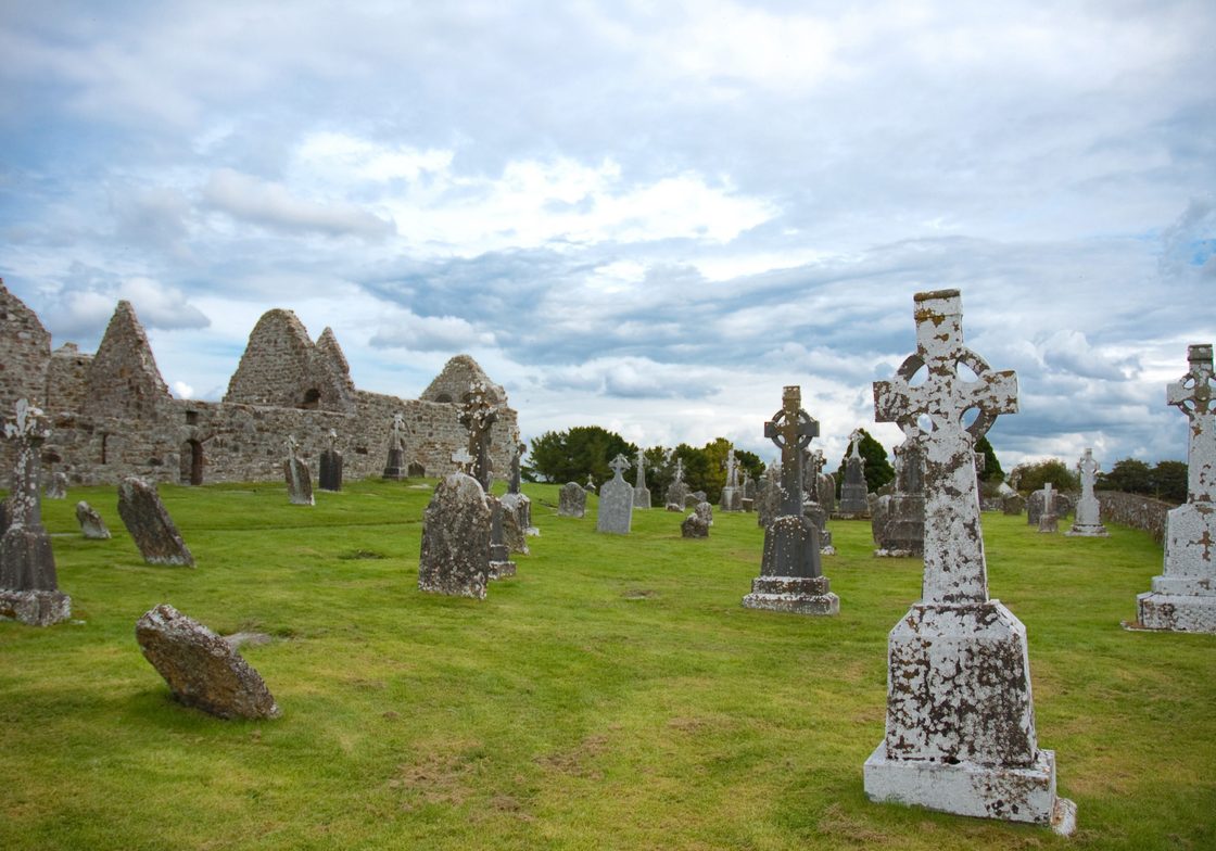 The ancient Monastery of Clonmacnoise.
