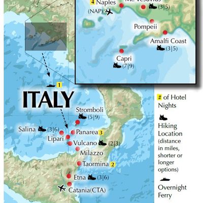 Hiking Italy 2019 Itinerary Map