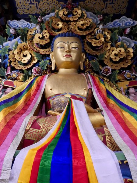 Buddha statue at Bhutanese temple in Bodhgaya