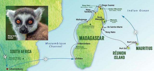 Madagascar Itinerary Map