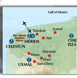 Yucatán Itinerary Map