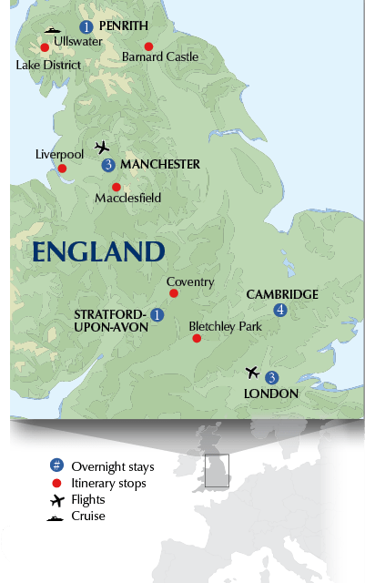 England Computation Itinerary Map