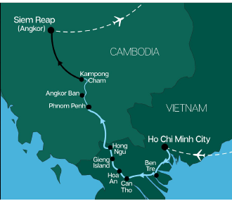 Mekong River Cruise map