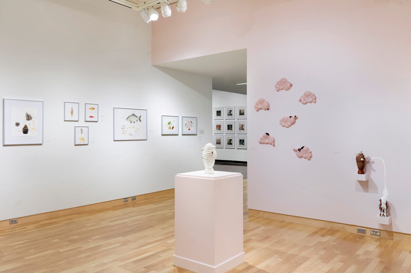 Artworks in a museum gallery