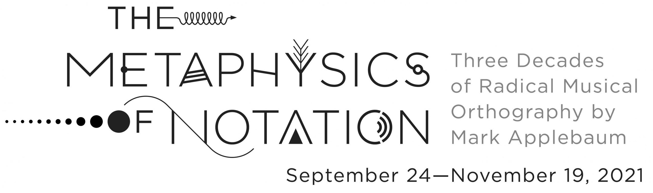 Text: The Metaphysics of Notation. Three decades of radical musical orthography by Mark Applebaum. September 24 – November 19, 2021