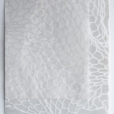 A white pattern like a net over a gray background.