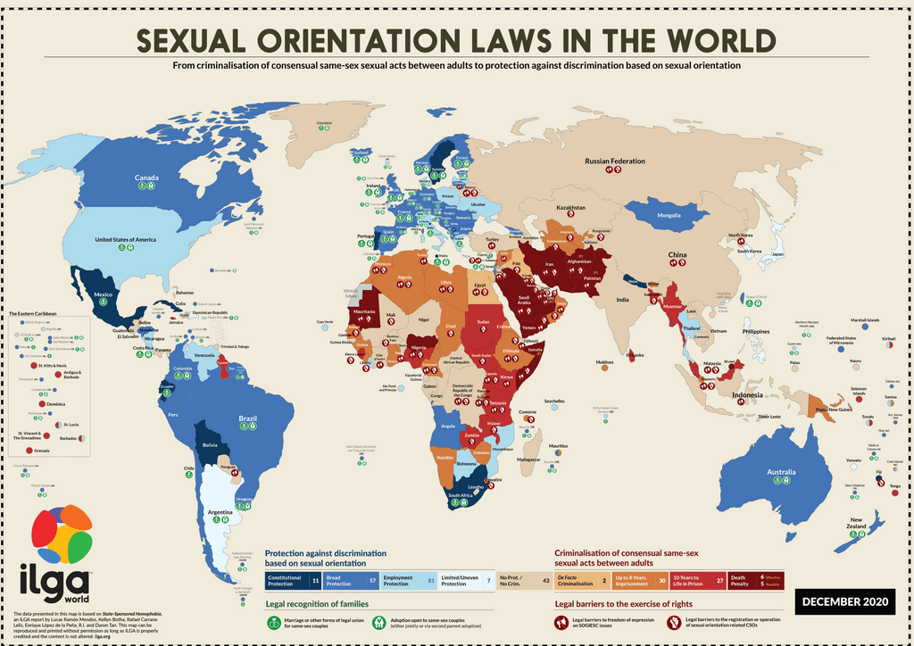 Sexual Orientation Laws in the World Map