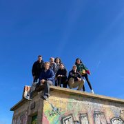 Students on a Spanish rooftop