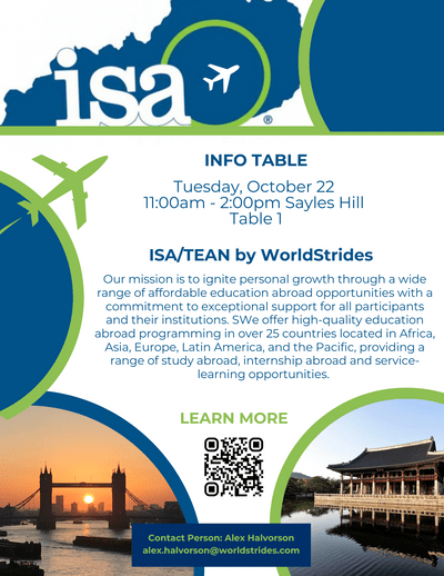 ISA/TEAN study abroad poster