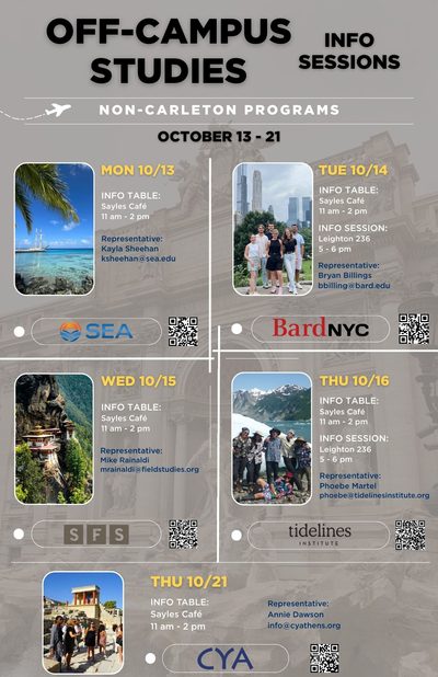 Non carleton programs oct 13-21