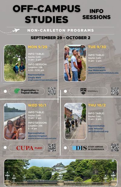 non carleton programs sep 29 - oct 2