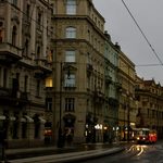 European evening street scene
