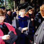 Bev with faculty at commencement