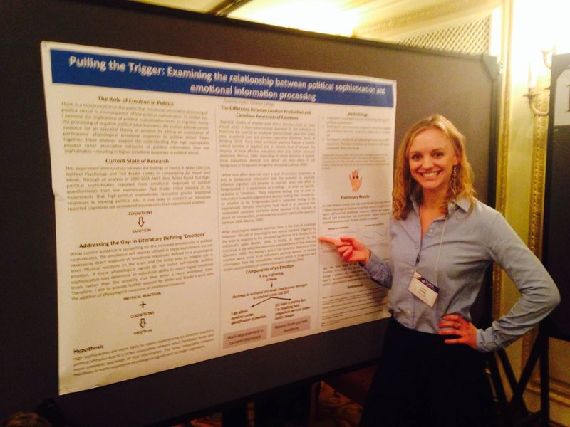 Caroline Kryder '14 presenting poster at MPSA