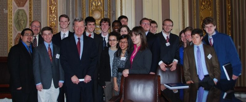 U.S. Senator Max Baucus with Carleton students
