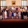 Political Science Seniors and faculty pose for a photo in Great Hall