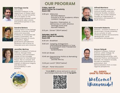 Digital Program for FORO 25 with Schedule of Events and Program